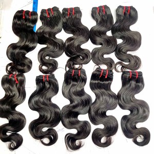 Extensiones de cabello ondulado del cuerpo alineado con cutícula cruda Sin desprendimiento o enredo Paquetes de trama de cabello humano de alta calidad de cabello de templo - Product Image 2