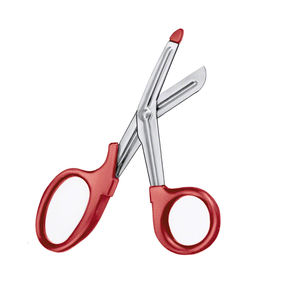 Medial Primeros auxilios Acero inoxidable Trauma Vendaje Tijeras Mango de plástico rojo DIY Tijeras de utilidad multiusos - Product Image 2