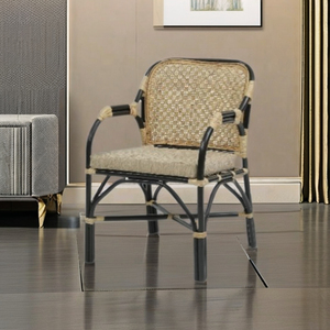 Sillón Modular de Ratán Boneto con Mechones, Elegante y Cómodo para Apartamento, Comedor, Sala de Estar y Dormitorio - Product Image 1