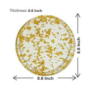 Elegante bandeja de resina epoxi de alta calidad patrón Floral diseño personalizable hecho a mano para boda decoración del hogar artículo de regalo de uso múltiple - Product Image 3