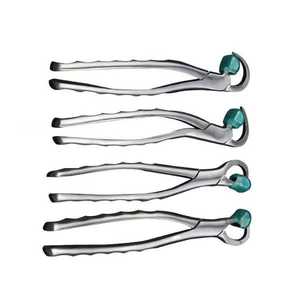 Ensemble de forceps d'extraction dentaire série standard 4 pièces + 20 tampons gratuits, acier inoxydable de haute qualité, manuel, certifié CE classe II - Product Image 3