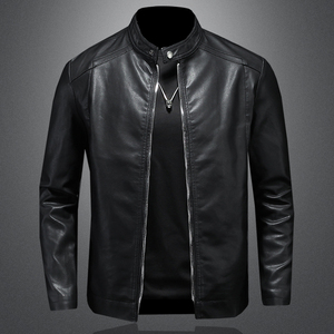 Chaqueta de motorista de cuero de invierno hecha a medida inspirada en la cultura clásica de la motocicleta con cuello levantado y chaqueta transpirable para hombres - Product Image 1