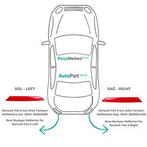 Juego de reflectores de parachoques trasero derecho-izquierdo para Renault Clio 5 (envío desde el fabricante de Turquía) Código de producto: FD113706 - Product Image 5