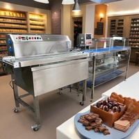 Petite ligne verticale de moulage de 2 puces machine d'enrobage de chocolat enduit de fabrication de biscuits de gaufrette de boule d'enrobage et avec le tunnel de refroidissement