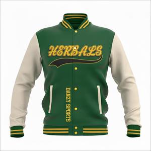 Veste universitaire brodée en gros pour hommes en laine/viscose, patchs personnalisés sublimés, devant uni, design de lettres, réversible - Product Image 3