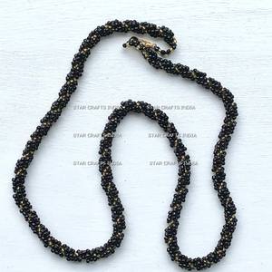 Resin Black Yellow Beads Good Quality Multi Shapes Birthday Necklace Daily Fashion Women Resin Beads <b>Glass</b> Beads Necklace - Product Image 2