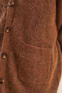 Logo brodé personnalisé Cardigan ample décontracté pulls pour hommes en mohair couleur unie conception unique chandails pour hommes en tricot - Product Image 6