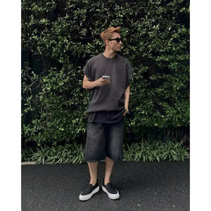 Nouveau unisexe Denim court coton Vietnam unisexe vêtements haute qualité taille mi techniques lavé Denim - Product Image 5