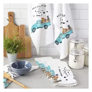 Animated Car Printed Lint Less Wipe Hands Towel Clean Counter Top Bathroom Absorbent Quick Drying Soft Touch Hand Cleaning Tools