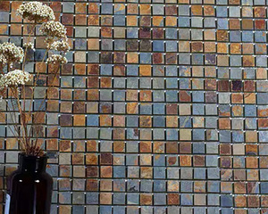 Tuiles de mosaïque en <span class=keywords><strong>ardoise</strong></span> de couleur naturelle mélangée - Surface fendue, écologiques, tuiles carrées de 1x1 pouce <span class=keywords><strong>pour</strong></span> les murs extérieurs et intérieurs - Product Image 1