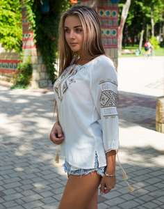 Elegante Blusa Casual de Popelina para Mujer - Idea de Regalo Étnica Perfecta para el Verano - Product Image 2