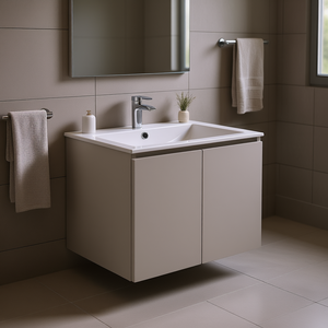 Mueble de Baño Italiano de Diseño Koricini en Gris Perla, con Lavabo de 2 Puertas y 60 cm, Estilo Italiano Premium - Product Image 3
