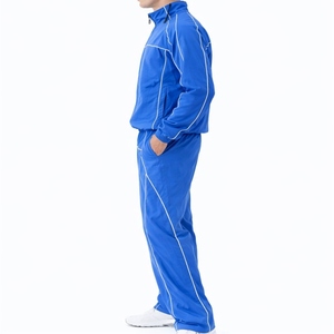 Men Athletic <b>Tracksuit</b> Set Lightweight Training Jogger Suit Zip Up Sport Jacket And Pants Premium Quality - Product Image 3
