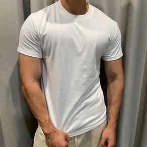 T-shirt à manches courtes en coton 100% avec logo personnalisé, col en V, écologique, pour le sport, la course à pied, le fitness, les loisirs - Style classique, décontracté, service OEM - Product Image 1