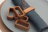 Anneaux de serviette en bois rustique haut de gamme faits à la main pour la décoration de table de mariage et de fête, accessoires en bois naturel écologiques et personnalisables