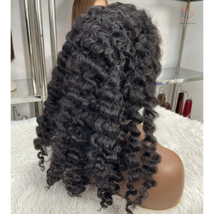 Peluca de pelo sin procesar 100%, cabello humano virgen vietnamita crudo HD, Frontal de encaje transparente, sin pegamento, peluca de pelo rizado birmano, proveedor - Product Image 3