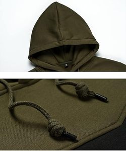 เสื้อกันหนาวมีฮู้ดสำหรับผู้ชาย, เสื้อฮู้ดทรงใหญ่และสูงมีกระเป๋า - Product Image 4