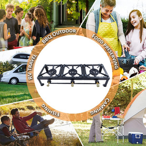Réchaud de camping à trois brûleurs en fonte au GPL, cuisinière à gaz butane, réchaud de campagne à 3 brûleurs, barbecue portable - Product Image 5