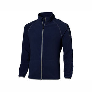 Veste d'hiver classique en polaire pour homme avec col montant, logo sur le devant, fermeture éclair intégrale et tissu doux et chaud - Product Image 6