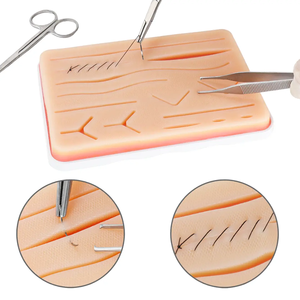 Coussin en silicone pour entraînement chirurgical avec kit de sutures, manuel de classe I pour étudiants en médecine, pour la pratique de l'injection cutanée traumatique par pistolet - Product Image 2
