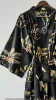 Luxe Boho Floral Kimono Robe À La Main 100% Coton Robe De Chambre Peignoir Léger pour Resort et Usage Domestique