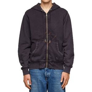 Nouvelle mode en ligne, sweat-shirt unisexe surdimensionné de haute qualité, couleur unie, lourd, brodé, épaules tombantes, délavage acide - Product Image 1