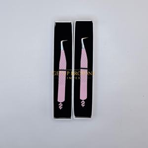 Pestañas GETUP BROSONS IMPEX de 90 Grados, Color Rosa, Diseño con Corte de Diamante, Acero Inoxidable, Antimagnéticas, Antiestáticas, Suaves - Product Image 6