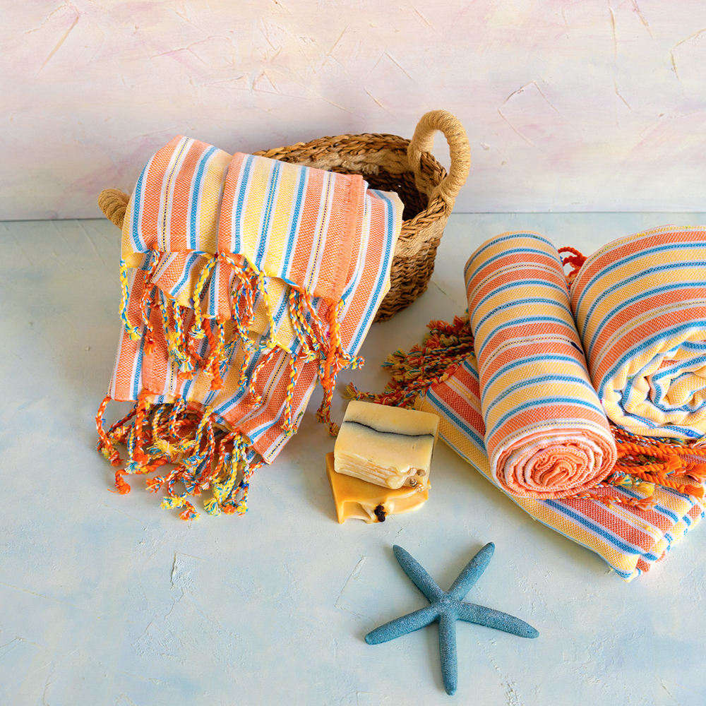 Orange - Aqua - Yellow Stripes