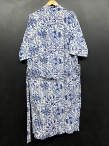 100% coton fait à la main Kimono Robe femmes parole longueur bohème Hippie peignoir cordon Floral imprimé ethnique Robe surdimensionné - Product Image 6