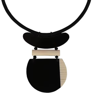 Collares de cuerno de tendencia superior para niñas y mujeres, joyería ecológica, collares de cuerno de buey de Búfalo, joyería a la venta a precio barato - Product Image 1