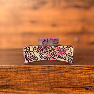 Western Cowgirl pinces à cheveux femmes usinés pinces à griffes en cuir gravé en cuir Vintage Style cheveux accessoires Cowgirl cadeaux - Product Image 2