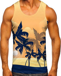 เสื้อกล้ามกล้าม100% ระบายอากาศสำหรับผู้ชายเสื้อกล้ามใส่ออกกำลังกายในยิมลำลองพิมพ์ลายดิจิทัลเป็นมิตรกับสิ่งแวดล้อม - Product Image 6