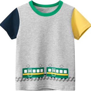 Toddler Boy Knitted 100% Cotton Short Sleeve O-Neck Breathable Tee Shirt Boutique <b>Clothes</b> Summer Kids Clothing - Product Image 2