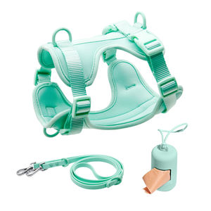 Arnés y Correa para Perro de Color Sólido con Dispensador de Bolsas para Excrementos a Juego, Ajustable para Perros Pequeños y Medianos - Product Image 2