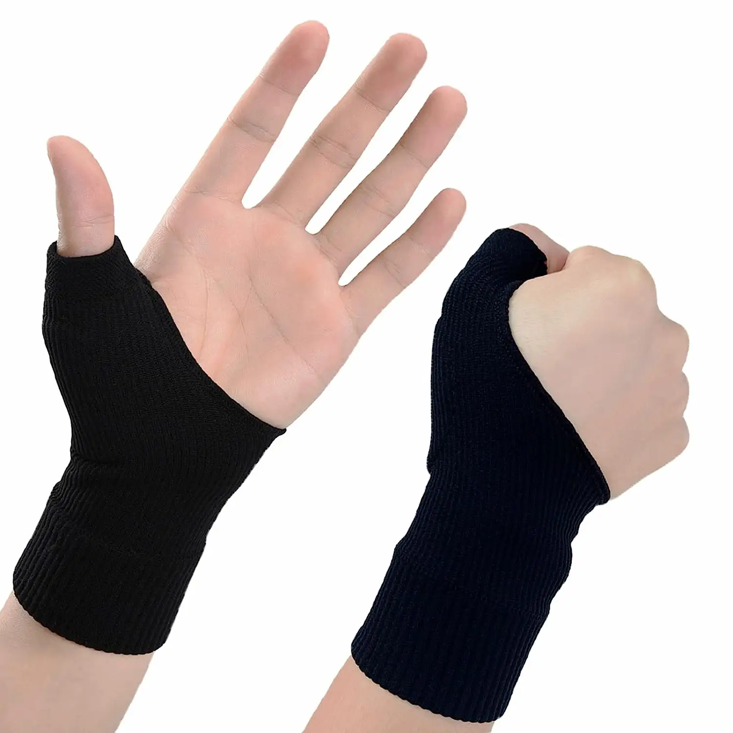 Polso pollice artrite maniche elastiche a compressione senza dita con cuscinetto in gel per artrite compressione traspirante glo