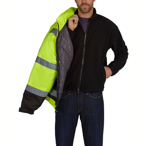 Veste de sécurité de soudage pour hommes avec poignets réglables Veste de protection de travail de soudage avec col montant Vestes de travail pour hommes - Product Image 3