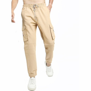 Pantalones Cargo Jogger informales para hombre Diseño de color sólido con múltiples bolsillos con cintura elástica Pantalones de calle ligeros - Product Image 6