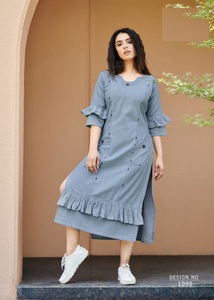 ออกแบบผ้ายีนส์ Kurti ผลิตในอินเดียส่งออกไปทั่วโลก - Product Image 5