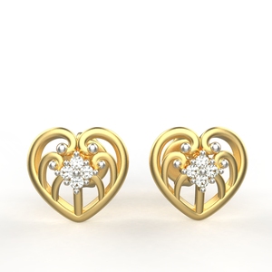 Avarta Jewellery Boucle d'oreille en diamant certifié or 18 carats pour enfants, filles et femmes - Product Image 1