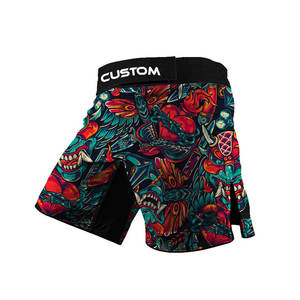 Shorts MMA pour hommes de qualité supérieure, en matériau durable, avec logo personnalisé imprimé, nouvelle coupe ajustée élastique, look élégant, shorts MMA - Product Image 1