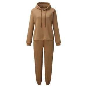Ensemble de survêtements à capuche pour femmes Logo personnalisé Training & Jogging Wear Hooded Jogger 2 Piece Set Jogging Plain Track Suit DDP Shipping - Product Image 1
