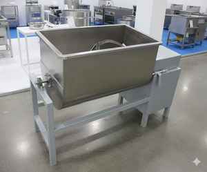 Mélangeur alimentaire automatique à mélange chaud/froid, en acier inoxydable à double enveloppe en forme de U, 50 L, contrôle de la température, option sous vide, moteur à balais de 4 kW - Product Image 4