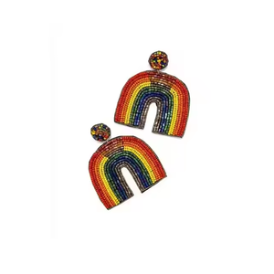 Ethnic Handmade <b>Rainbow</b> Tassel Earrings Long Style Seed Beaded Dangle Women's Earrings Premium Quality Earrings From India - Product Image 3