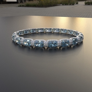 สร้อยข้อมือเทนนิสสีเงินสเตอร์ลิง24กะรัตประดับเพชรโมอิสซาไนต์ - Product Image 3