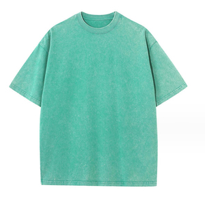 Personalizado de gran tamaño fabricante Casual Vintage peso pesado de alta calidad 100% algodón lavado ácido Sun Faded camisetas - Product Image 3