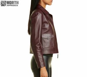 Nuevo diseño, venta al por mayor, chaqueta transpirable de punto cálido de cuero genuino para mujer, logotipo personalizable, tamaño de Color - Product Image 6