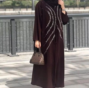 Abaya brodée blanche de Dubaï Vêtements islamiques arabes pour femmes Abaya brodée de Dubaï pour mariage et fête - Product Image 2
