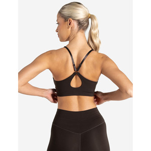 Nouveau design Espresso soutien-gorge de sport réglable trou de serrure détail arrière lisse haut Impact Ultra extensible adulte femmes Fitness soutien-gorge de sport - Product Image 5
