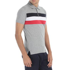Logotipo bordado personalizado 100% algodón camisetas casuales para hombres transpirable deporte raya cuello para Polo con logotipo impreso en la parte delantera - Product Image 4