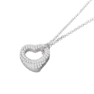 Ciondolo a Cuore in Argento Sterling con Cristalli Pavé, Eleganti Ciondoli e Charms in Cristallo - Product Image 2